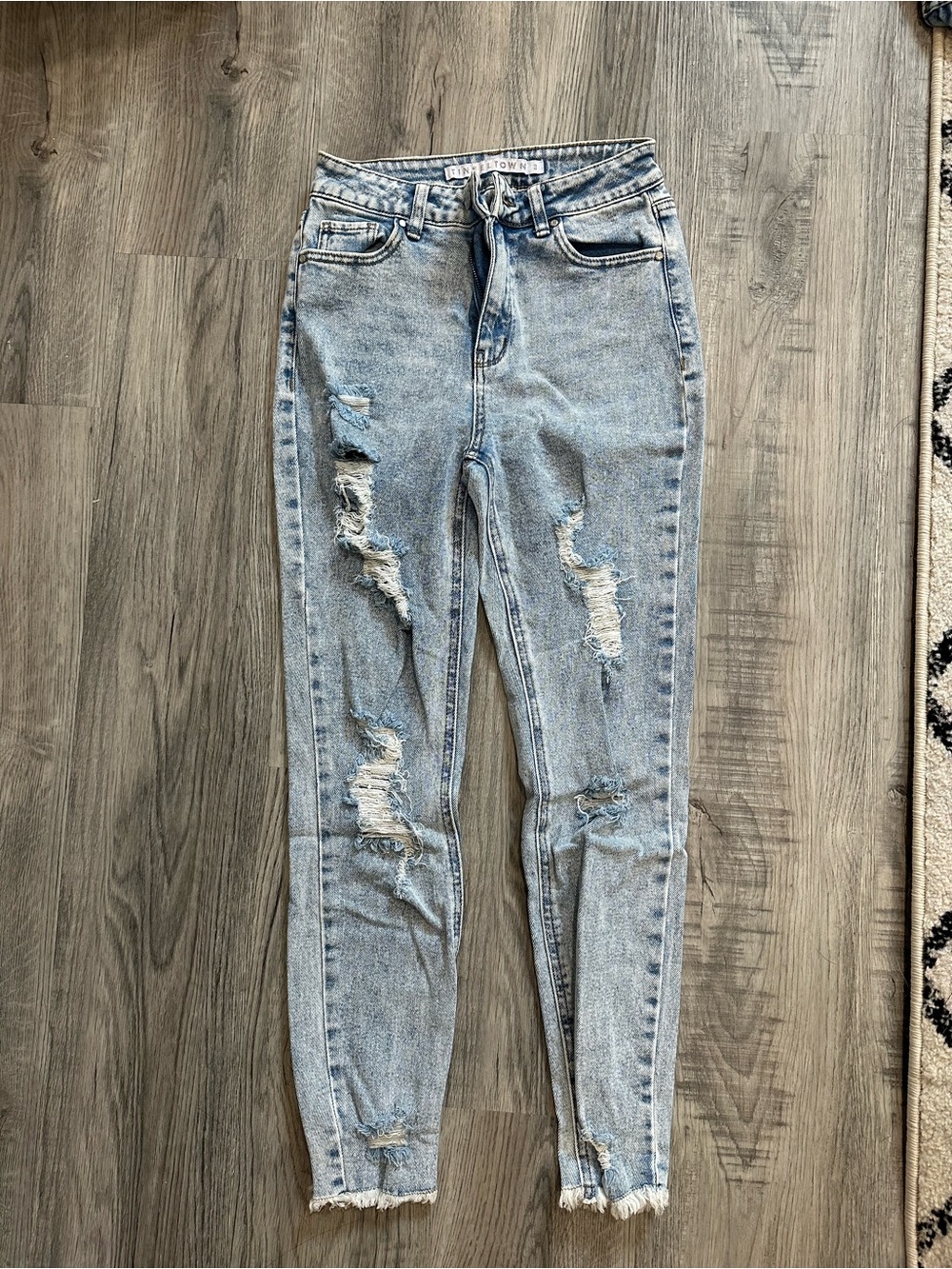 Tinseltown Light Blue Distressed Skinny Jeans